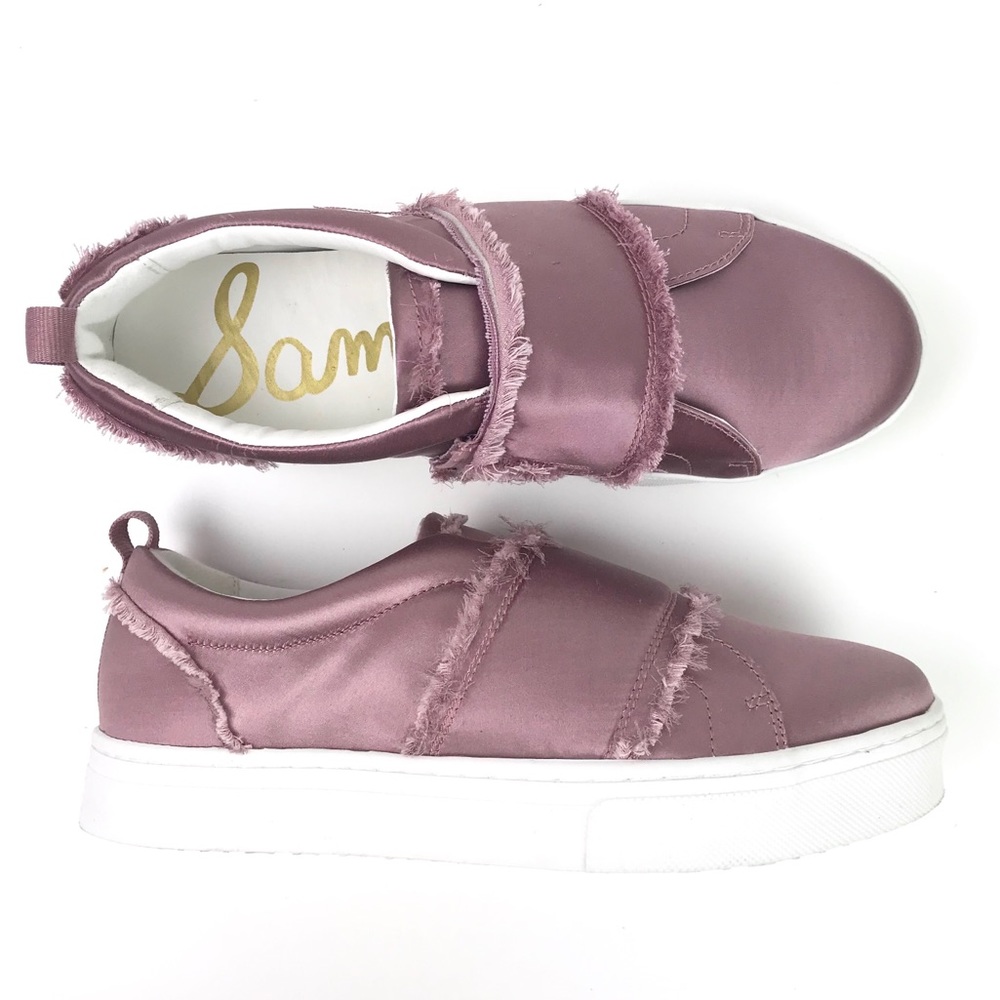 Sam Edelman Platform Sneakers Pink Rose Satin NEW